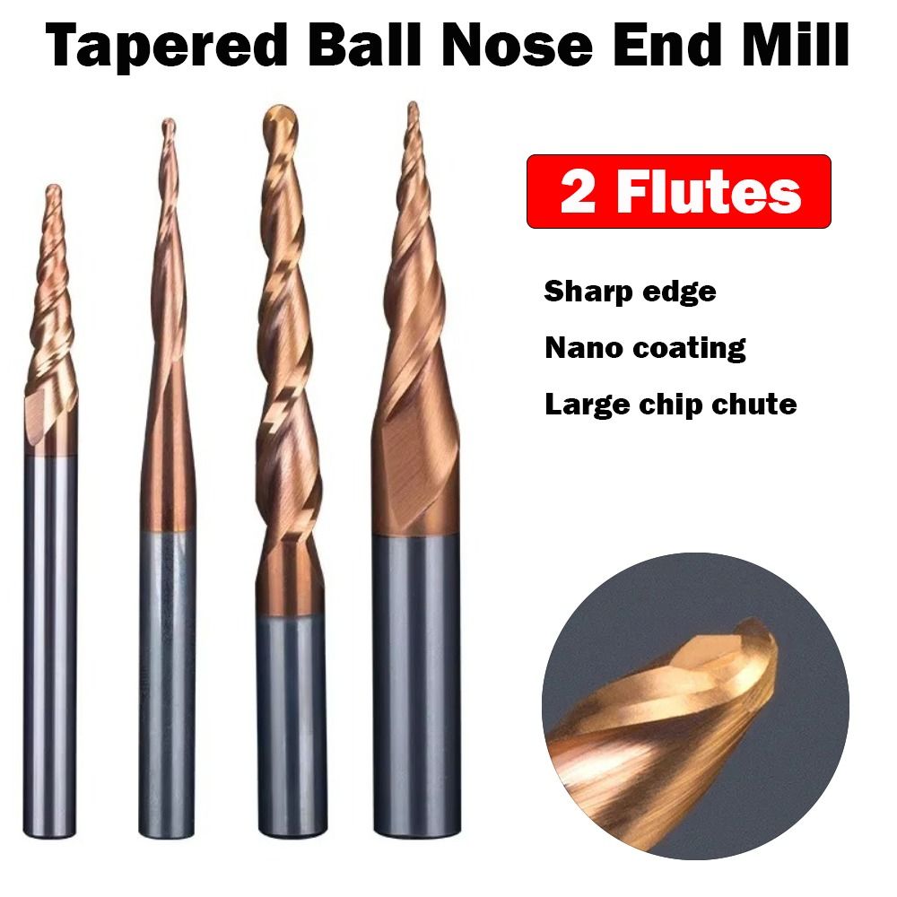 End Mill Set - HRC55 الصلبة كربيد الكرة الأنف مدبب