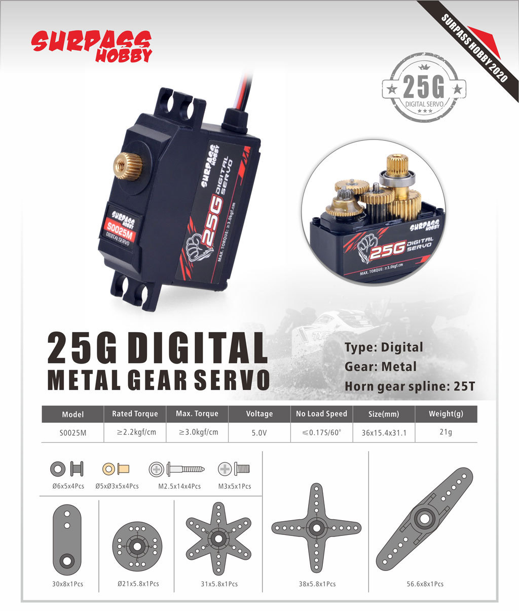5 قطعة تجاوز هواية S0025M ميتا - مراجعة Servo 9G وسعره