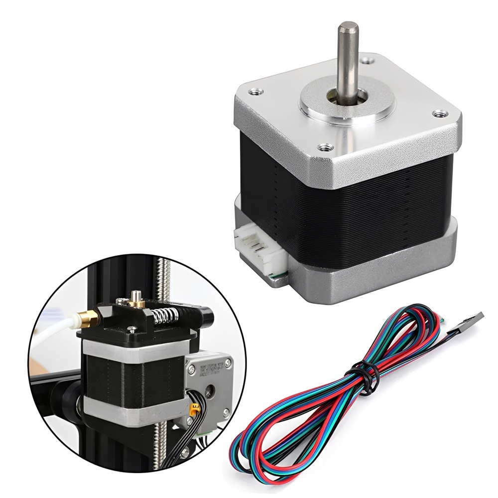 محرك خطوي Nema 17 بقطر 42 مم،  - مراجعة Stepper Motor Nema17 وسعره