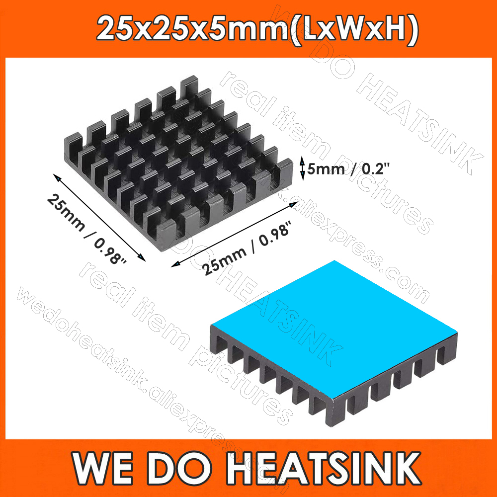 مشتت حراري أسود مقاس 25×25×5 م - مراجعة Aluminium Extrusion وسعره