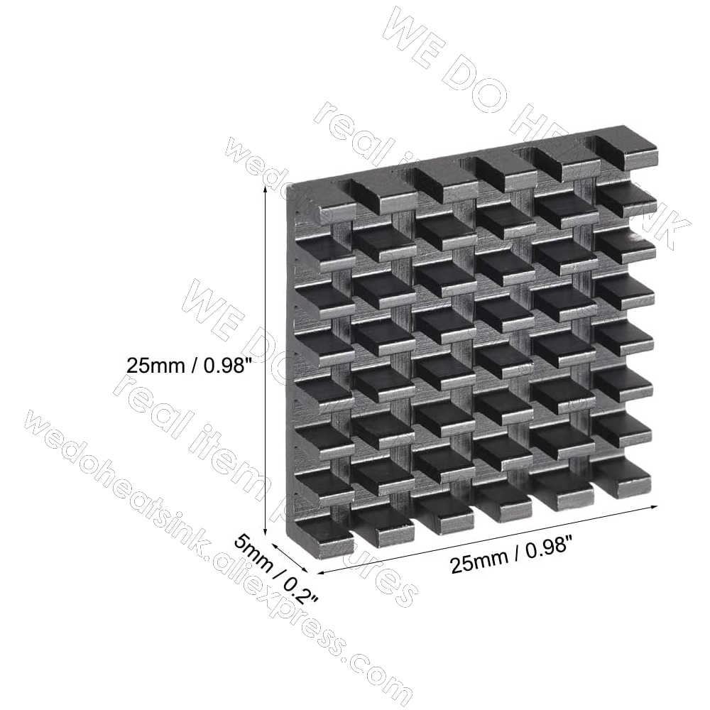 مشتت حراري أسود مقاس 25×25×5 م - مراجعة Aluminium Extrusion وسعره