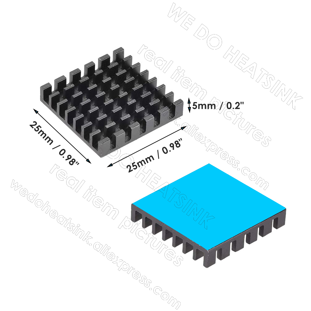 مشتت حراري أسود مقاس 25×25×5 م - مراجعة Aluminium Extrusion وسعره