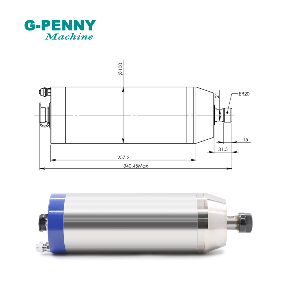 محرك G-PENNY 3.7kw ER20 لتشغيل - مراجعة Water Cooled Spindle وسعره